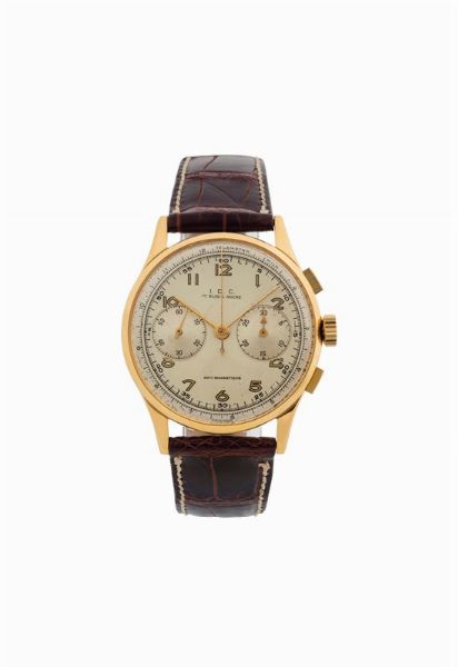 IDC : IDC, orologio da polso, cronografo, in acciaio e laminato oro. Realizzato nel 1960 circa  - Asta Orologi da Polso e da Tasca - Associazione Nazionale - Case d'Asta italiane