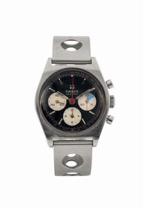 TISSOT - TISSOT, Seastar, orologio da polso, in acciaio, impermeabile, con cronografo, scala tachimetrica e bracciale originale in acciaio. Realizzato nel 1960 circa