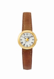 GIRARD PERREGAUX - GIRARD PERREGAUX, orologio da polso, da signora, al quarzo, in oro giallo 18K con datario e  fibbia originale. Realizzato nel 1990 circa