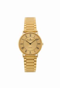 Baume & Mercier - Baume & Mercier, orologio da polso, da signora, al quarzo,  in oro giallo 18K con bracciale originale in oro. Realizzato nel 1980 circa