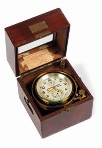 WEMPE - WEMPE, Chronometerwerke, Hamburg, No.6542, orologio da marina cronometro con indicazione della riserva di carica di 56 ore. Realizzato nel 1940 circa