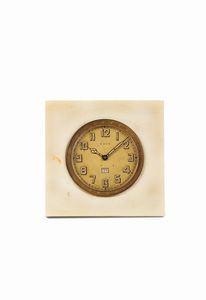 Anonimo - ANONIMO, orologio da scrivania, in avorio, con datario e 8 giorni di riserva di carica. Realizzato nel 1920