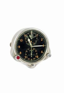JAEGER - JAEGER, Temps de Marche, raro orologio da automobile, in acciaio, con cronografo, riserva di carica e 24 ore. Realizzato nel 1930