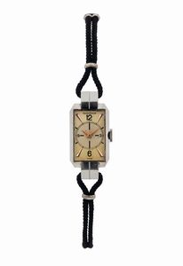 Jaeger LeCoultre - JAEGER LeCOULTRE, orologio da polso, da signora, in acciaio, di forma rettangolare. Realizzato nel 1930 circa