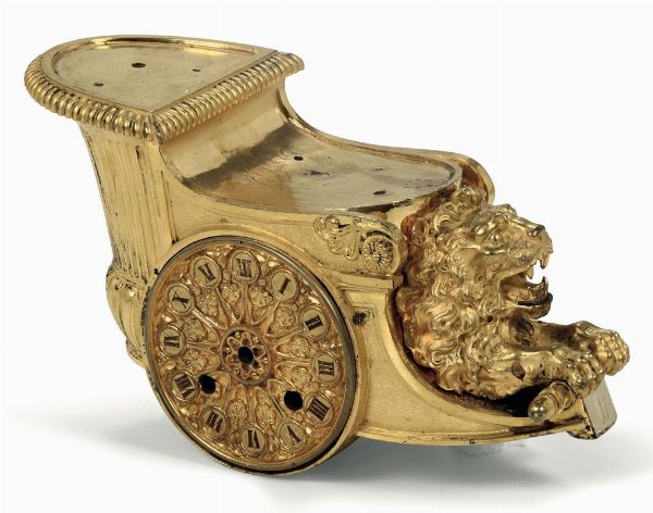Elemento di pendola in bronzo dorato e cesellato, XIX secolo  - Asta Antiquariato - Associazione Nazionale - Case d'Asta italiane
