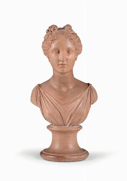 Busto muliebre in terracotta, XIX-XX secolo  - Asta Antiquariato - Associazione Nazionale - Case d'Asta italiane