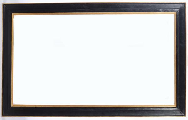 Grande cornice laccata nera con profili dorati, XX secolo  - Asta Antiquariato - Associazione Nazionale - Case d'Asta italiane