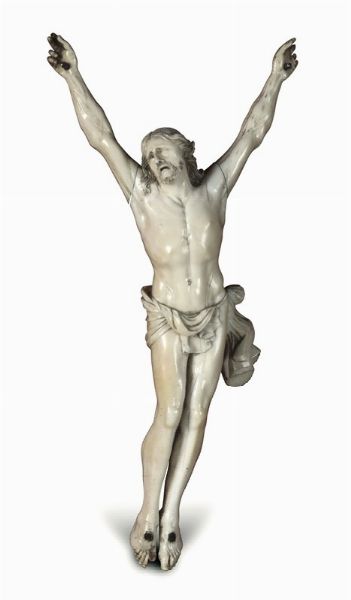 Corpus Christi in avorio. Scultore francese del XIX secolo  - Asta Antiquariato - Associazione Nazionale - Case d'Asta italiane