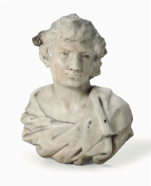 Busto togato in marmo bianco, scultore Italiano del XVII secolo  - Asta Antiquariato - Associazione Nazionale - Case d'Asta italiane