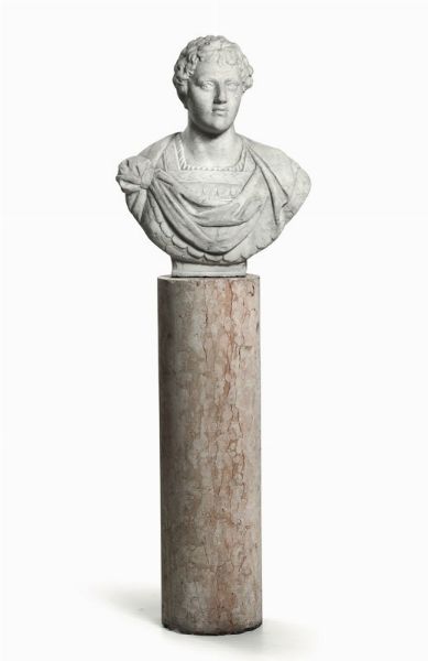 Busto di romano in marmo bianco, scultore Italiano del XVIII secolo  - Asta Antiquariato - Associazione Nazionale - Case d'Asta italiane