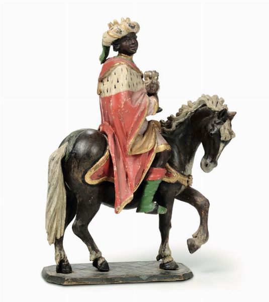 Re Mago su cavallo al trotto, Italia XVIII secolo  - Asta Antiquariato - Associazione Nazionale - Case d'Asta italiane