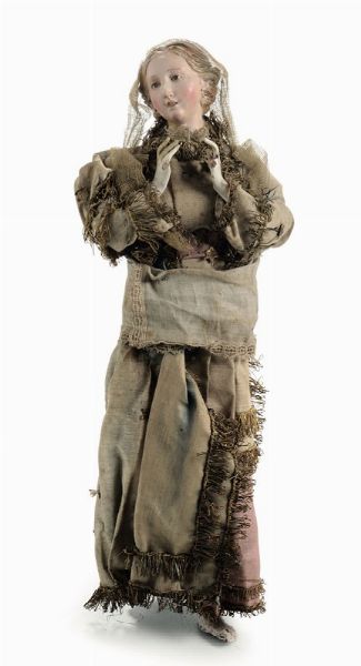 Figura femminile con velo, Genova o Napoli XVIII-XIX secolo  - Asta Antiquariato - Associazione Nazionale - Case d'Asta italiane