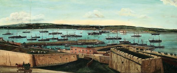 Veduta di porto con imbarcazioni  - Asta Antiquariato - Associazione Nazionale - Case d'Asta italiane