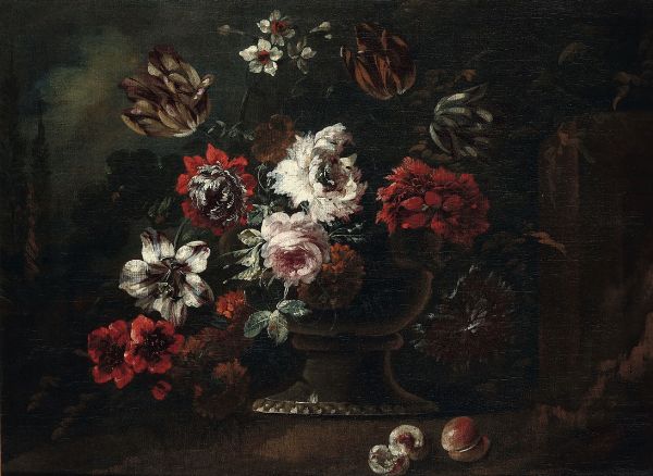 Morel Jan Baptist : Natura morta con vaso di fiori  - Asta Antiquariato - Associazione Nazionale - Case d'Asta italiane