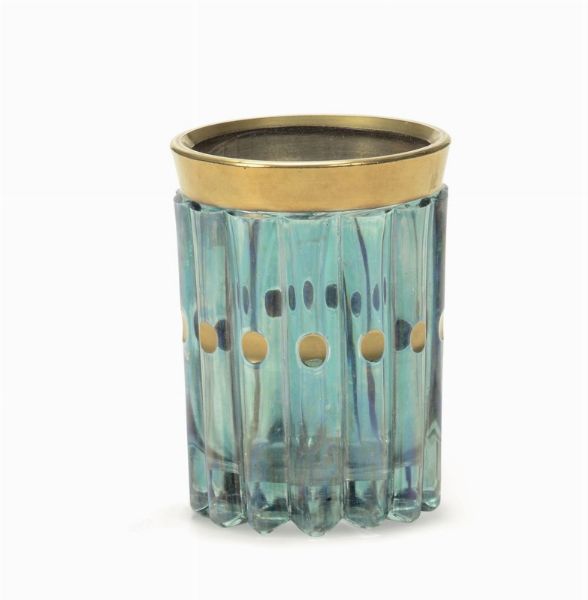 Bicchiere in vetro costolato, Europa centrale Biedermeier XIX secolo  - Asta Antiquariato - Associazione Nazionale - Case d'Asta italiane