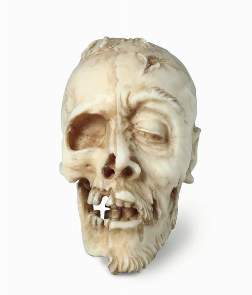 raffigurante cranio e testa in decomposizione  - Asta Antiquariato - Associazione Nazionale - Case d'Asta italiane