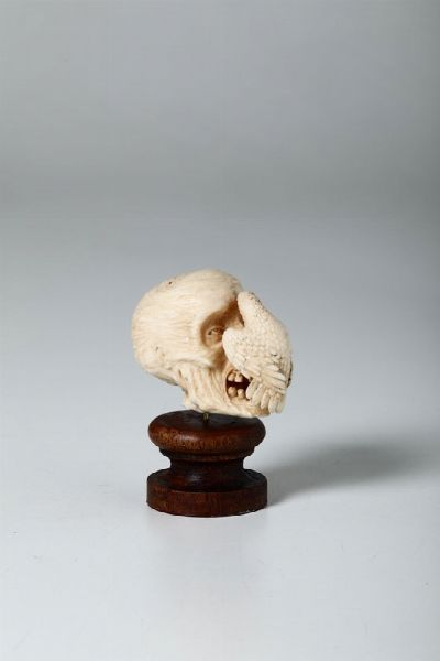 raffigurante rapace e cranio in decomposizione  - Asta Antiquariato - Associazione Nazionale - Case d'Asta italiane