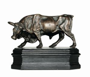 Toro in bronzo fuso, cesellato e patinato, fonditore del XIX secolo  - Asta Antiquariato - Associazione Nazionale - Case d'Asta italiane