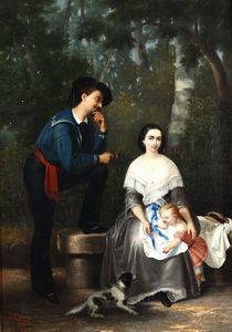 Castagnola Gabriele : Scena galante, 1857  - Asta Antiquariato - Associazione Nazionale - Case d'Asta italiane