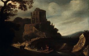 Lastman Pieter - Paesaggio con Tobia e l'Angelo