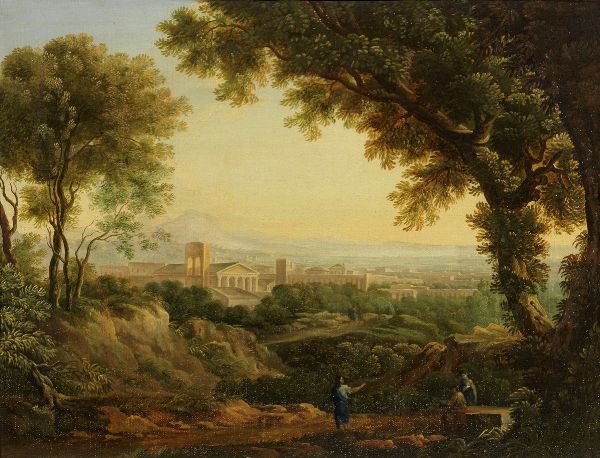 Paesaggio con citt classica sullo sfondo  - Asta IMPORTANTI DIPINTI ANTICHI - Associazione Nazionale - Case d'Asta italiane