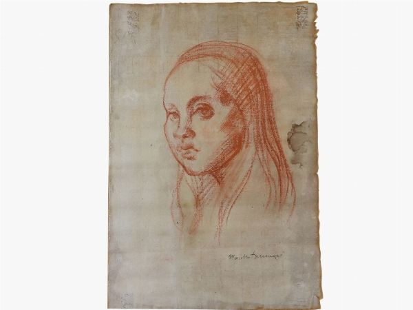 Marcello Tommasi : Ritratto femminile  - Asta Arredi e dipinti antichi / Arte Moderna e Contemporanea - Associazione Nazionale - Case d'Asta italiane