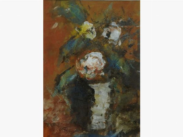 Sergio Scatizzi : Vaso di fiori  - Asta Arredi e dipinti antichi / Arte Moderna e Contemporanea - Associazione Nazionale - Case d'Asta italiane