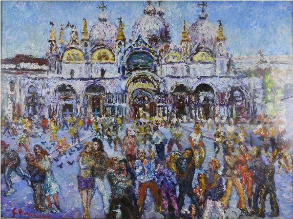 Guido Borgianni : Piazza San Marco  - Asta Arredi e dipinti antichi / Arte Moderna e Contemporanea - Associazione Nazionale - Case d'Asta italiane