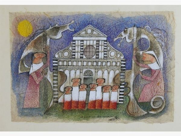 Adorno Bonciani : Coro a Santa Novella  - Asta Arredi e dipinti antichi / Arte Moderna e Contemporanea - Associazione Nazionale - Case d'Asta italiane