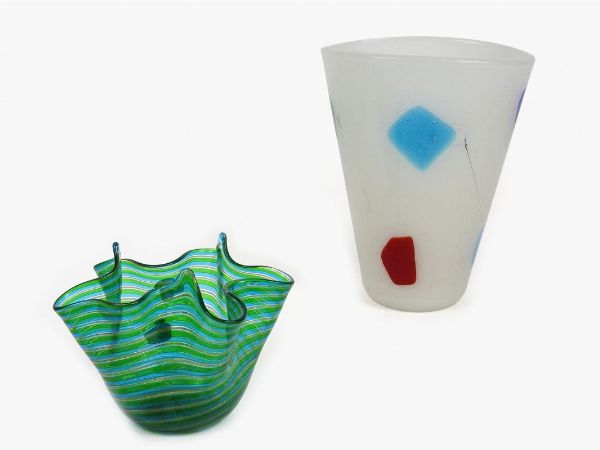 Due vasi in vetro soffiato  - Asta Arredi e dipinti antichi / Arte Moderna e Contemporanea - Associazione Nazionale - Case d'Asta italiane