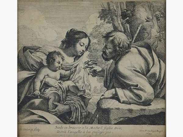 Simon Vouet : Sacra Famiglia 1633  - Asta Arredi e dipinti antichi / Arte Moderna e Contemporanea - Associazione Nazionale - Case d'Asta italiane