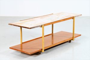 EDOARDO DETTI - Tavolino con piano decorato firmato M. Cavalli