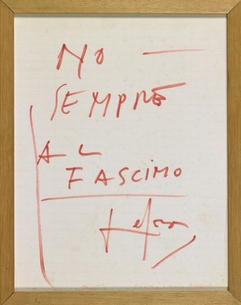 VEDOVA EMILIO (1919 - 2006) : Foglio antifascista.  - Asta ASTA 261 - ARTE MODERNA (ONLINE) - Associazione Nazionale - Case d'Asta italiane