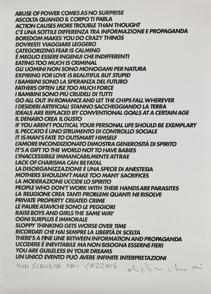 CATTELAN MAURIZIO (n. 1960) : Ho incontrato Alighiero Boetti alla Biennale di Venezia nel 1990  - Asta ASTA 261 - ARTE MODERNA (ONLINE) - Associazione Nazionale - Case d'Asta italiane