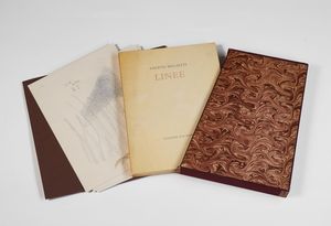 MELOTTI FAUSTO (1901 - 1986) - Lotto composto da n.9 fogli e libro d'artista. Linee.
