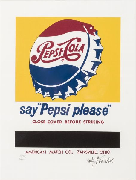 WARHOL ANDY USA 1927 - 1987 : Pepsi Cola  - Asta Asta di dipinti antichi, dell'800, del '900 e contemporanei. Sculture e grafica - Associazione Nazionale - Case d'Asta italiane