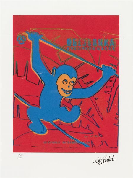 WARHOL ANDY USA 1927 - 1987 : Monkey  - Asta Asta di dipinti antichi, dell'800, del '900 e contemporanei. Sculture e grafica - Associazione Nazionale - Case d'Asta italiane