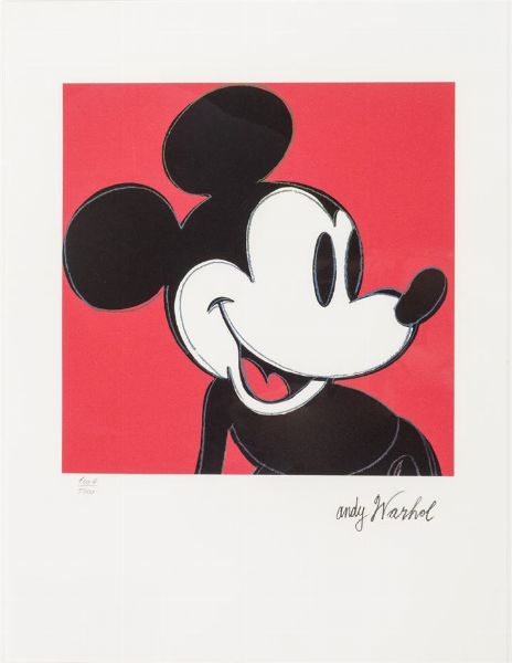 WARHOL ANDY USA 1927 - 1987 : Mickey Mouse  - Asta Asta di dipinti antichi, dell'800, del '900 e contemporanei. Sculture e grafica - Associazione Nazionale - Case d'Asta italiane