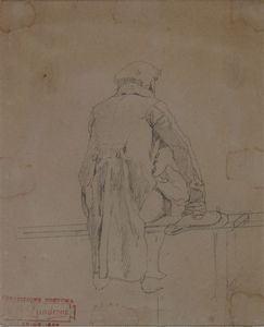 QUADRONE GIOVANNI BATTISTA Mondov (CN) 1844 - 1898 Torino - Uomo di spalle