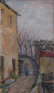 MEINERI GUIDO Cuneo 1869 - 1944 Montese (MO) - Strada in salita