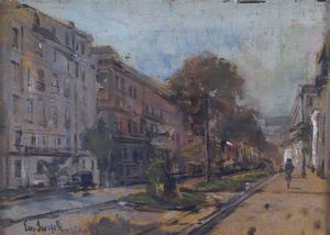 SCORZELLI EUGENIO Argentina 1890 - 1960 Napoli - Veduta cittadina