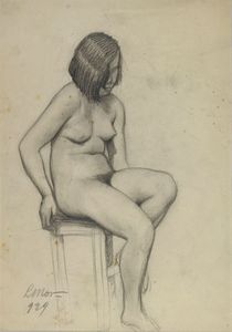 PITTORE NON IDENTIFICATO - Modella nuda 1929