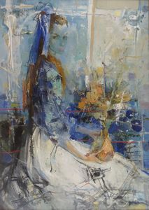 BARETTA MICHELE Vigone (TO) 1916 - 1987 - Modella in blu