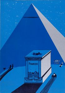 ARROYO EDUARDO Madrid 1937 - 2018 Madrid - W. Churchill  Napoleone e Sam Steinberg all'ombra delle piramidi a mezzanotte 1972