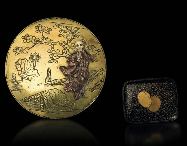 Lotto composto da due scatole di forme e dimensioni diverse in metallo laccato e dorato, Giappone, periodo Meiji (1868-1912)  - Asta Fine Chinese Works of Art - Associazione Nazionale - Case d'Asta italiane