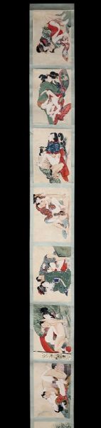 Dipinto su carta raffigurante scene a soggetto erotico, Giappone, Periodo Edo, fine XVIII secolo  - Asta Fine Chinese Works of Art - Associazione Nazionale - Case d'Asta italiane