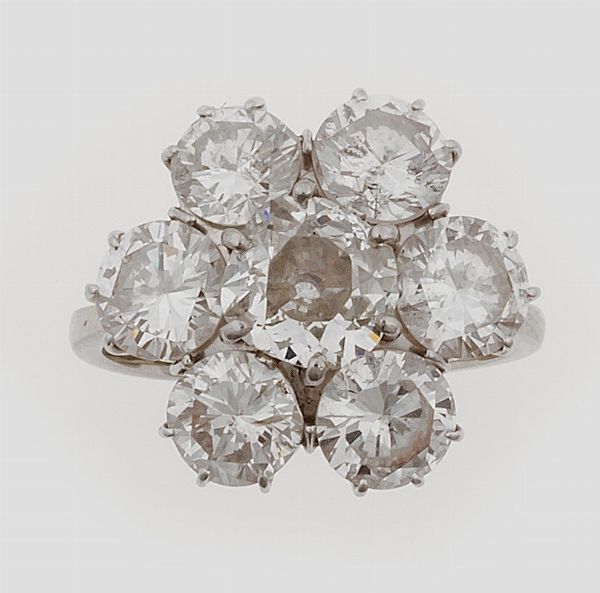 Anello con diamanti di vecchio taglio  - Asta Fine Coral Jewels - Associazione Nazionale - Case d'Asta italiane