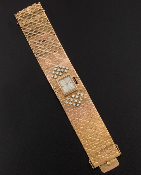 Bracciale con orologio Universal Genve e diamanti  - Asta Fine Coral Jewels - Associazione Nazionale - Case d'Asta italiane