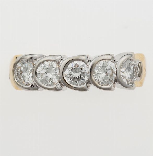 Demi-rivire con diamanti taglio brillante per ct 0,90 circa  - Asta Fine Jewels - Associazione Nazionale - Case d'Asta italiane