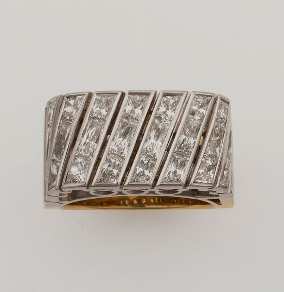 Enrico Cirio. Elica anello a fascia con diamanti per ct 3,60  - Asta Fine Jewels - Associazione Nazionale - Case d'Asta italiane